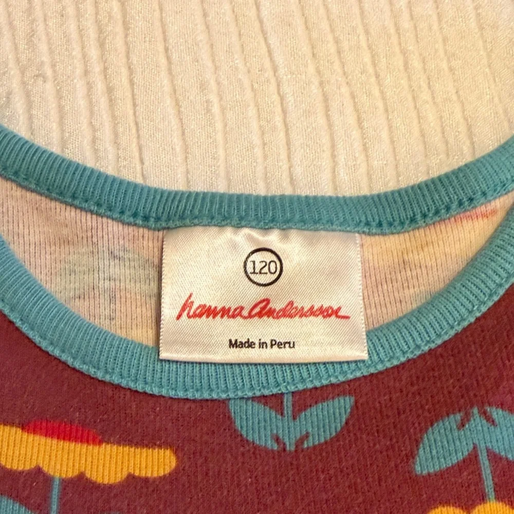 Hanna Andersson Maroon Floral‎ Stripe Long-Sleeve Dress